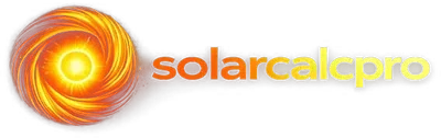 SolarCalcPro logo – orange solar swirl icon with brand name